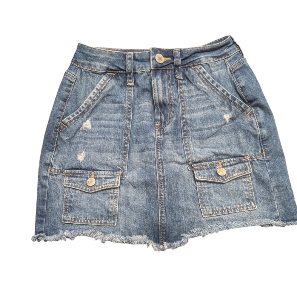Distressed Denim skirt